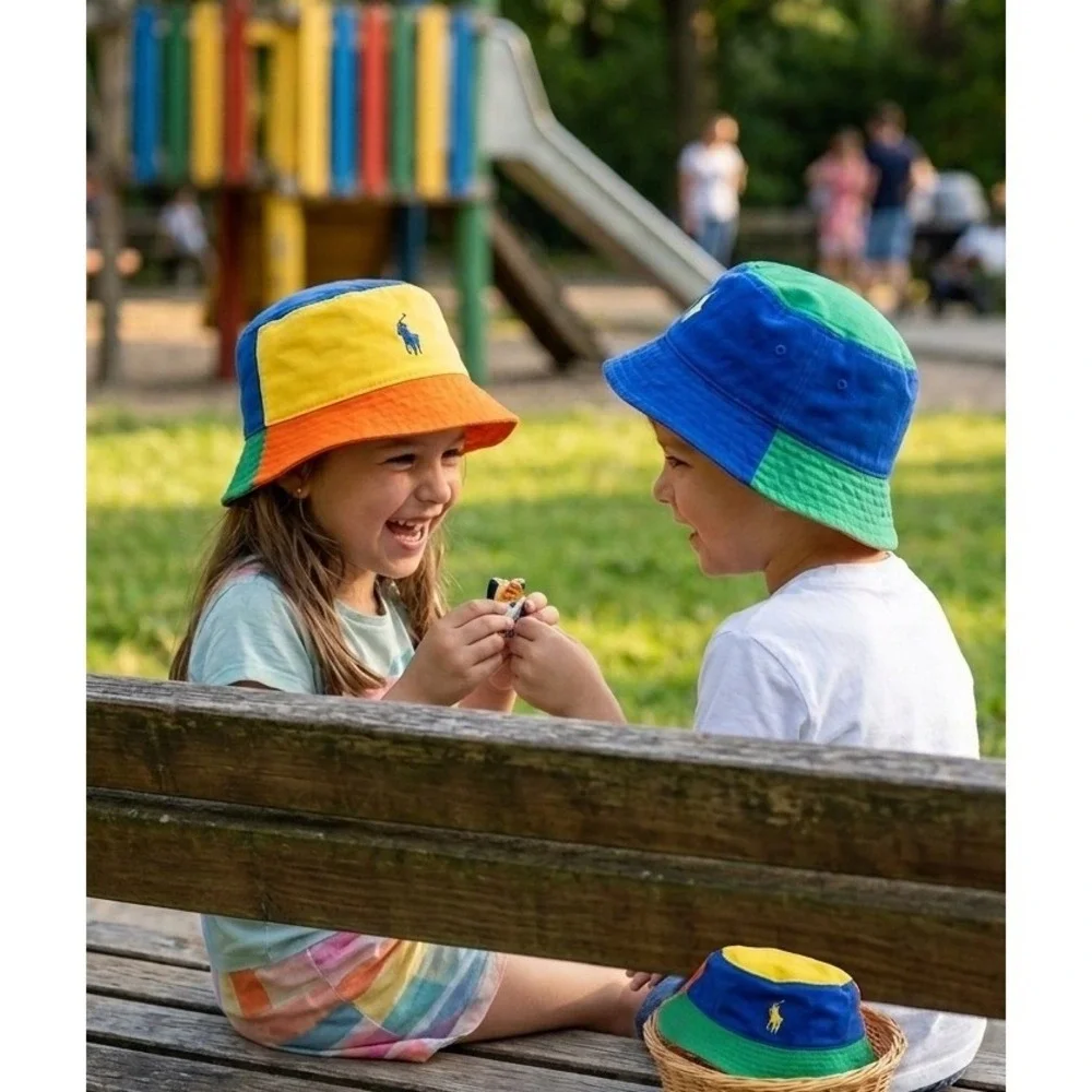Polo Ralph Lauren Kids Colorblock Reversible Bucket Hat Multi 2T-4T Unisex Rare